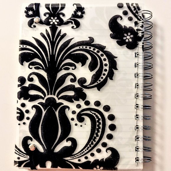 Writing Journal ~ Fleur de Lis Flocked Design on Plastic Cover ~ Elastic Closure - Picture 9 of 10